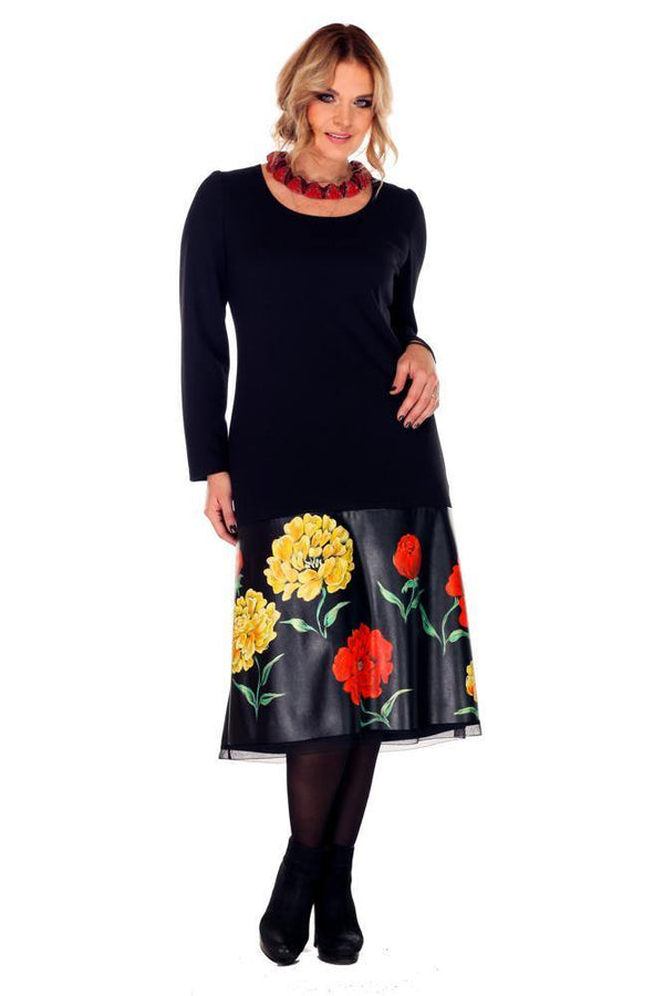 Rochie stofa cu piele  Liza Panait Liza Panait Online Boutique